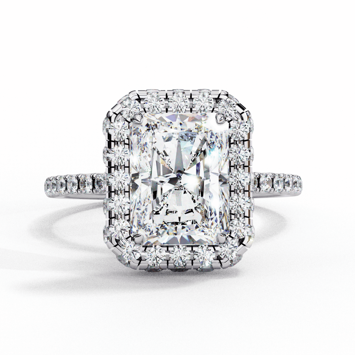 3 Carat Radiant Signature Solitaire Ring in Moissanite | House of Estara