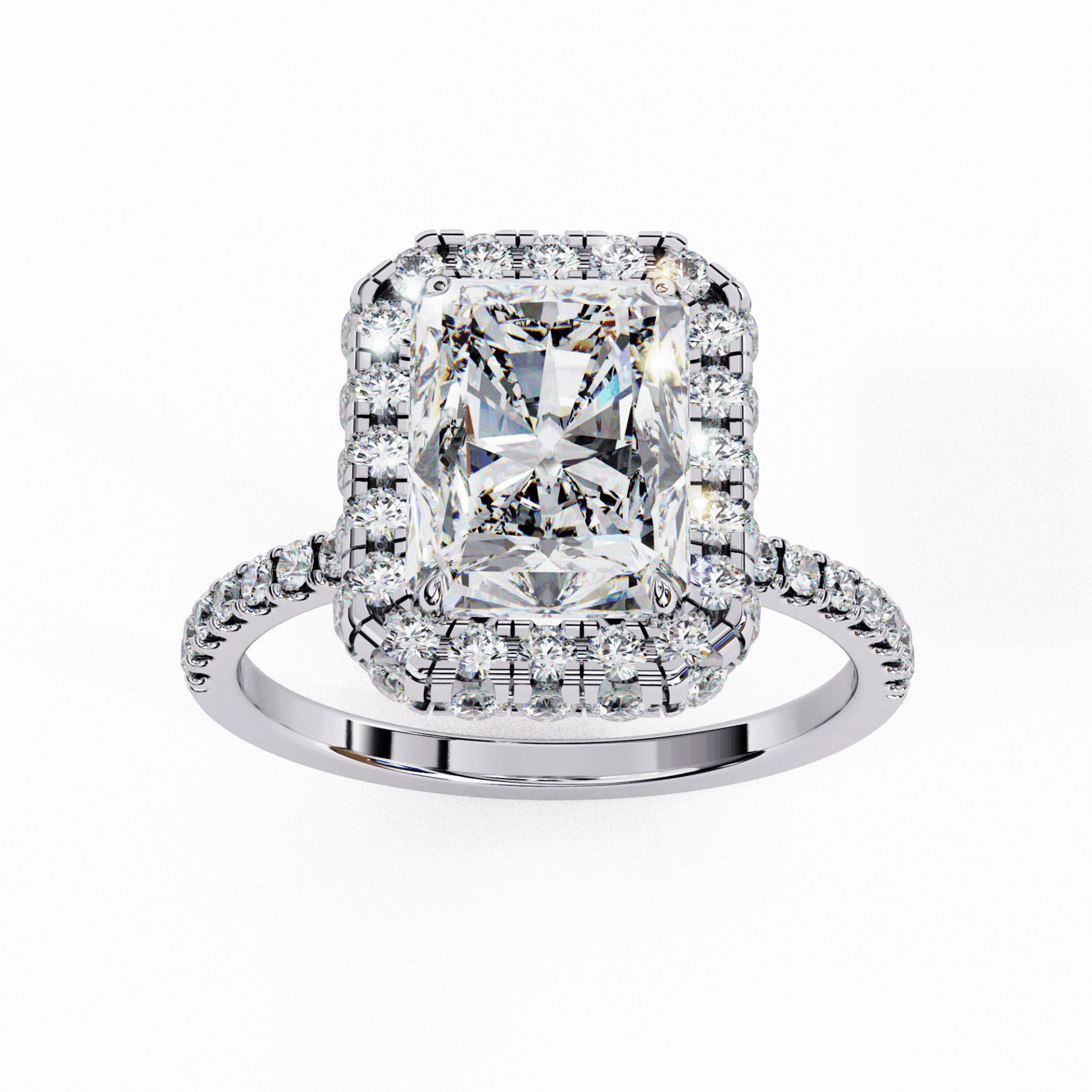 3 Carat Radiant Signature Solitaire Ring in Moissanite | House of Estara