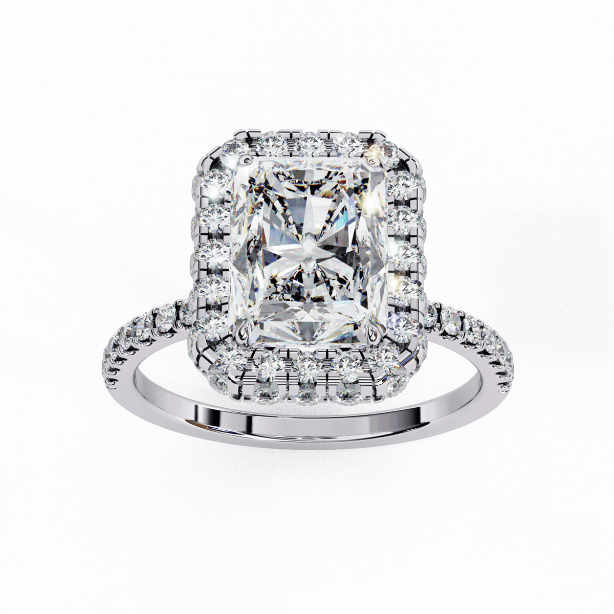 3 Carat Radiant Signature Solitaire Ring in Moissanite | House of Estara