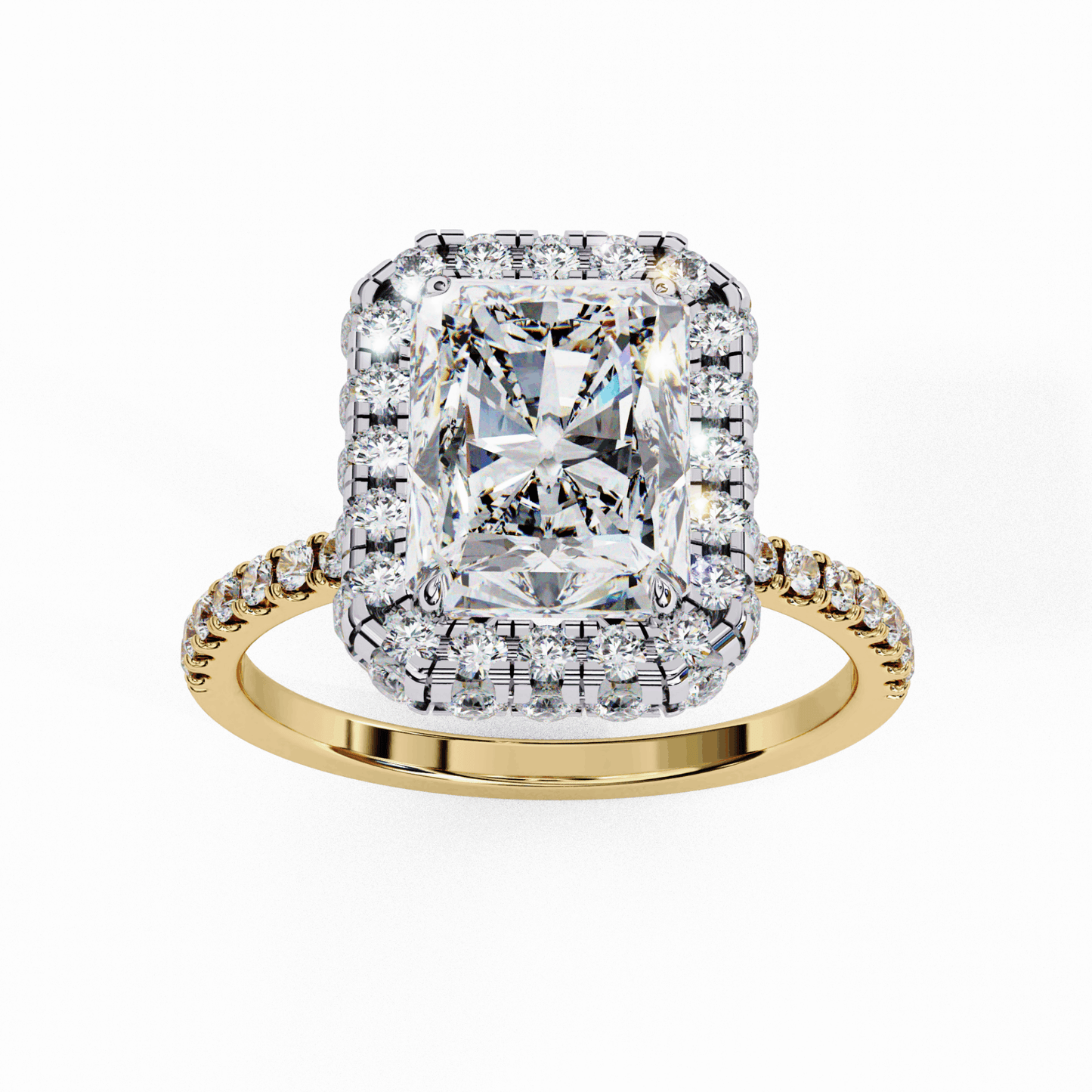 3 Carat Radiant Signature Solitaire Ring in Moissanite | House of Estara