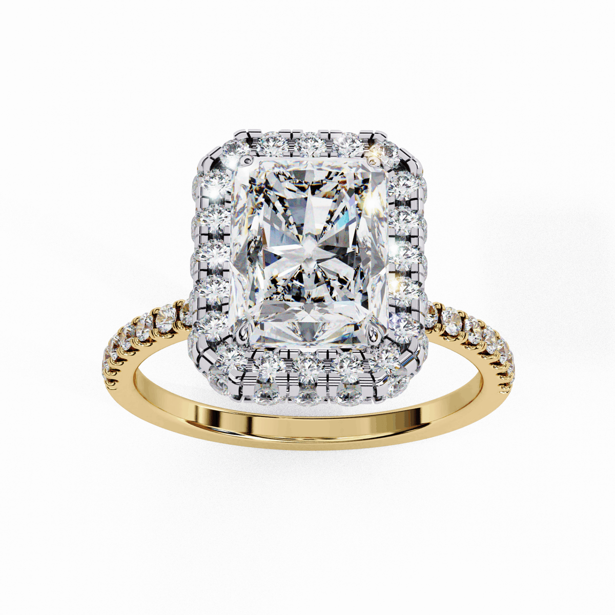 3 Carat Radiant Signature Solitaire Ring in Moissanite | House of Estara