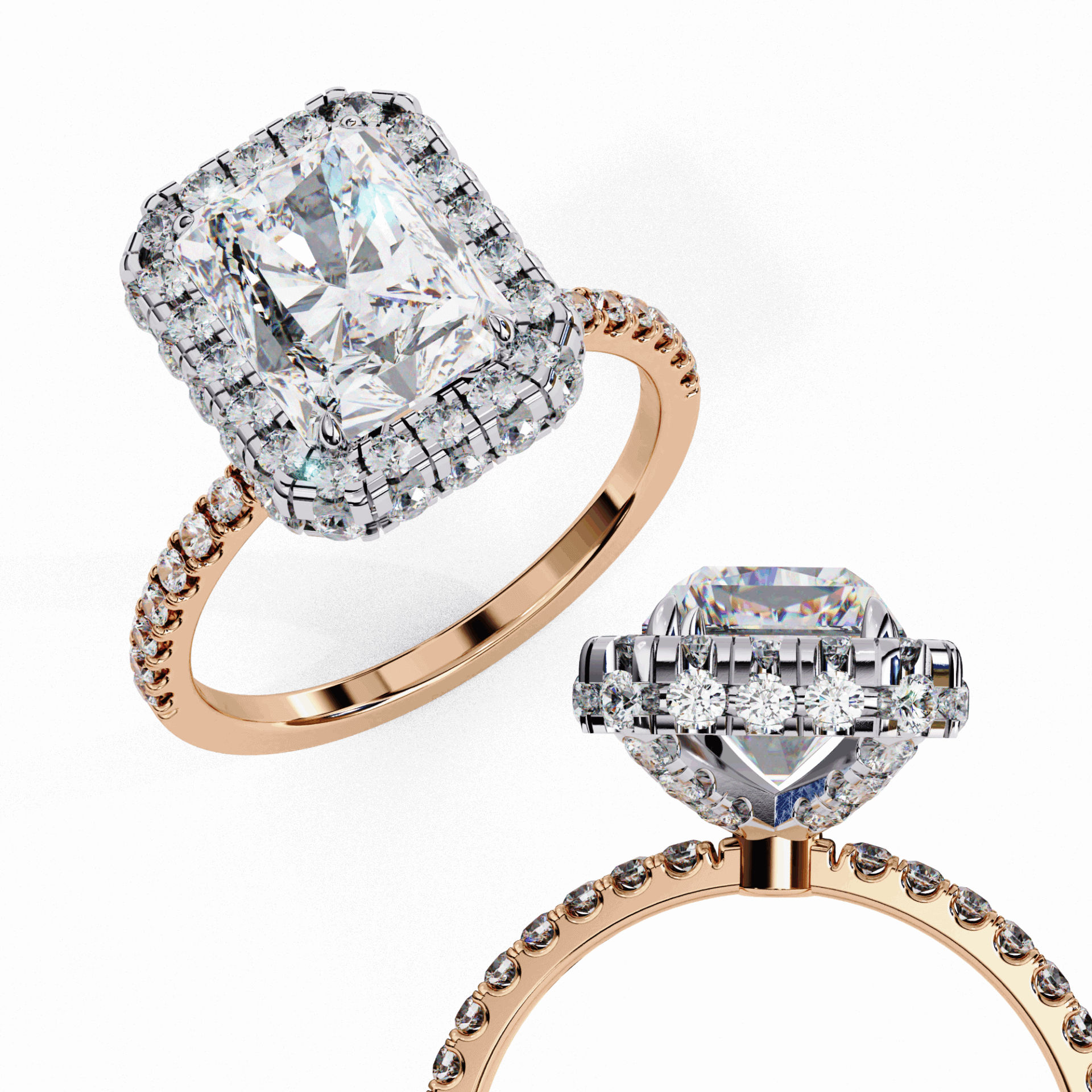 3 Carat Radiant Signature Solitaire Ring in Moissanite | House of Estara