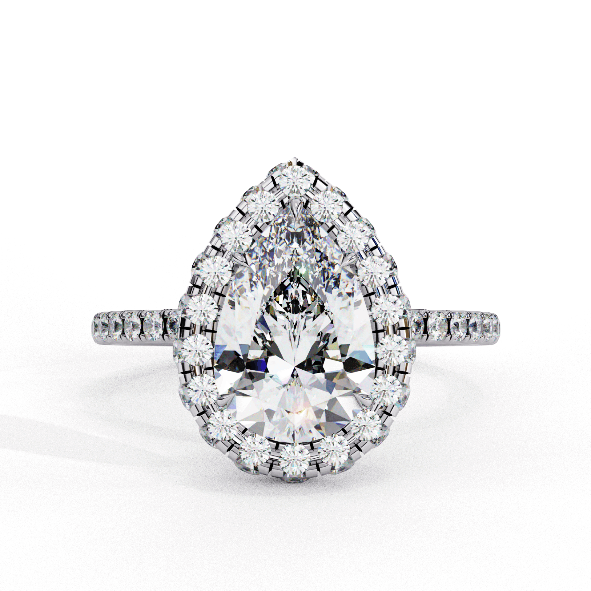 2 Carat Pear Signature Solitaire Ring in Moissanite | House of Estara