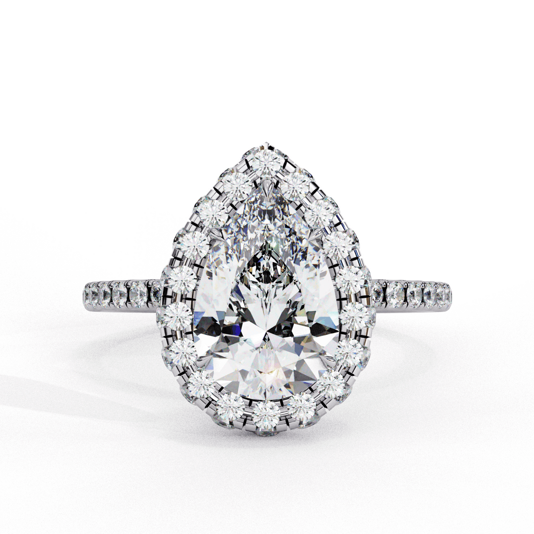 2 Carat Pear Signature Solitaire Ring in Moissanite | House of Estara