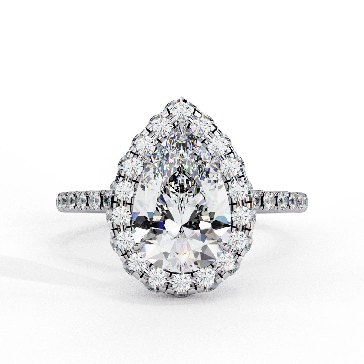 2 Carat Pear Signature Solitaire Ring in Moissanite | House of Estara