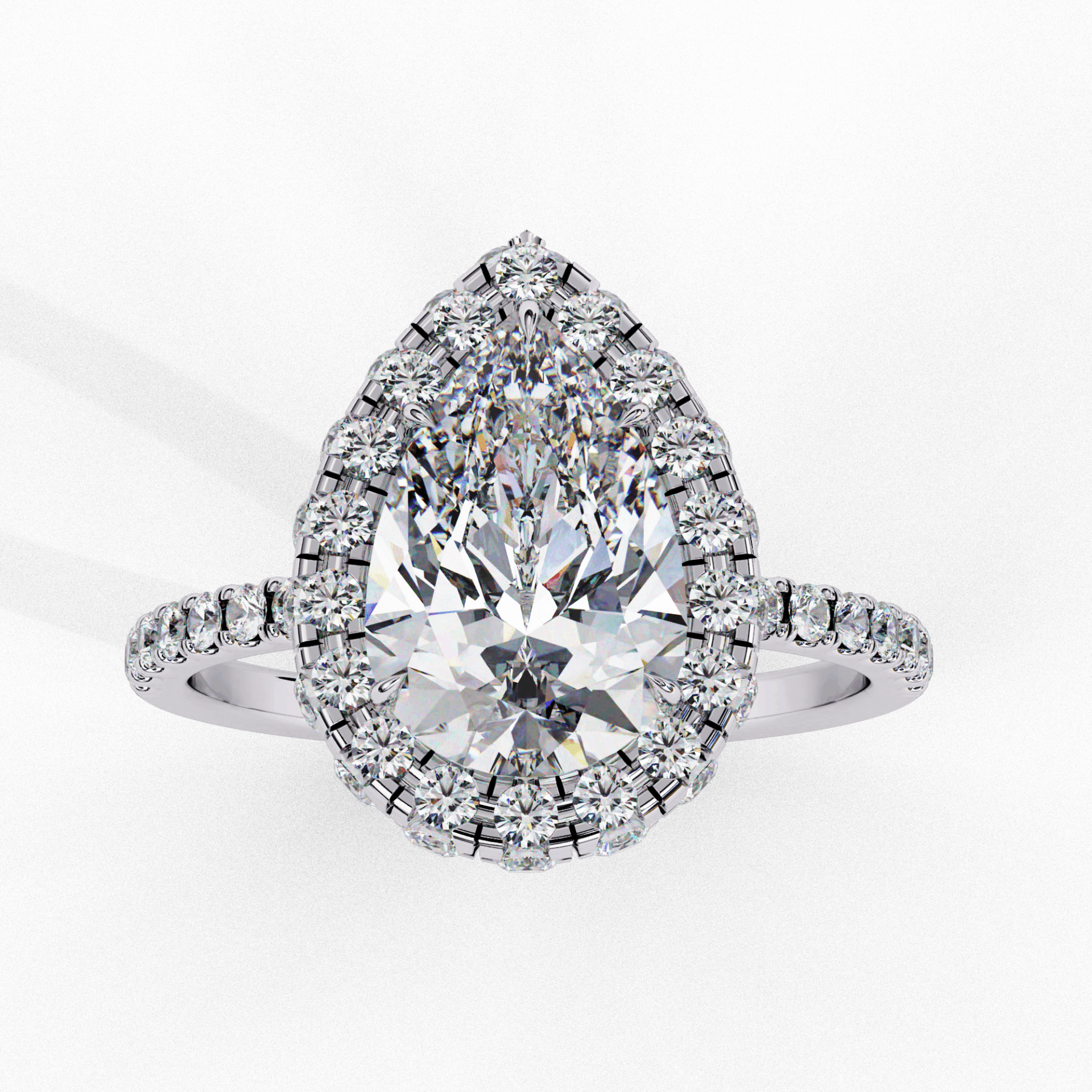 2 Carat Pear Signature Solitaire Ring in Moissanite | House of Estara