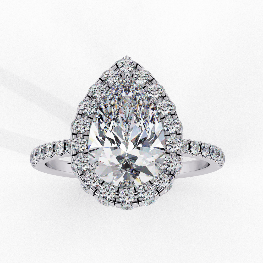 2 Carat Pear Signature Solitaire Ring in Moissanite | House of Estara