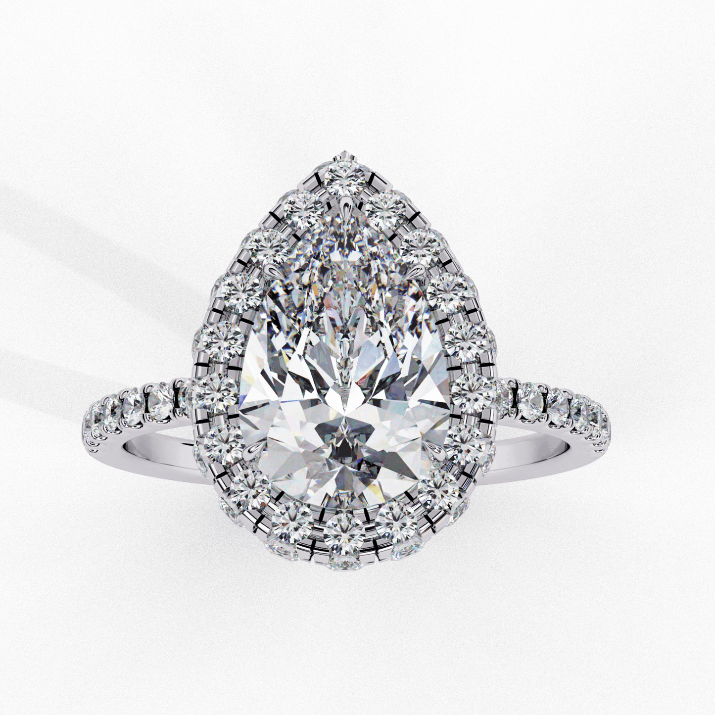 2 Carat Pear Signature Solitaire Ring in Moissanite | House of Estara
