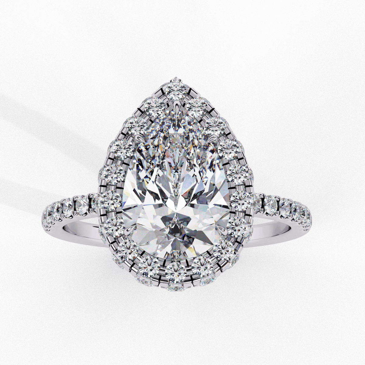 2 Carat Pear Signature Solitaire Ring in Moissanite | House of Estara