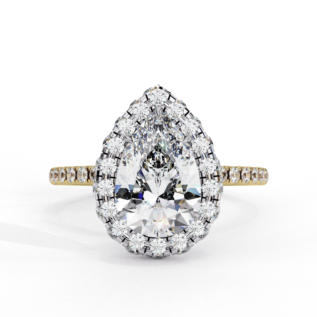 2 Carat Pear Signature Solitaire Ring in Moissanite | House of Estara