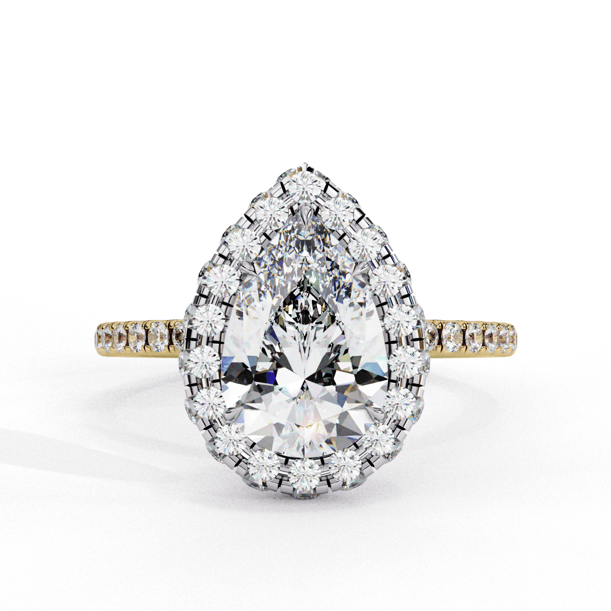 2 Carat Pear Signature Solitaire Ring in Moissanite | House of Estara