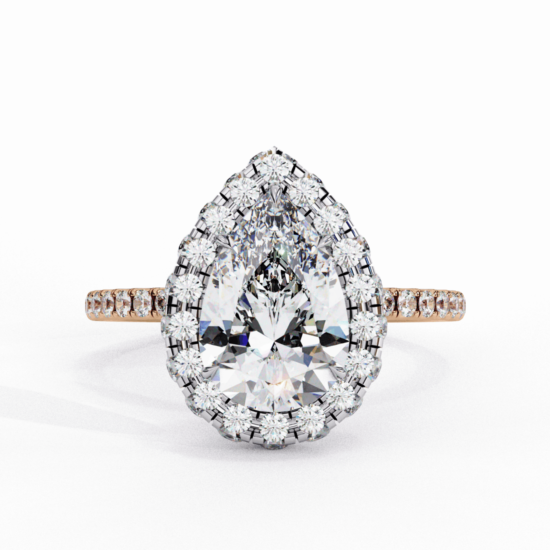 2 Carat Pear Signature Solitaire Ring in Moissanite | House of Estara