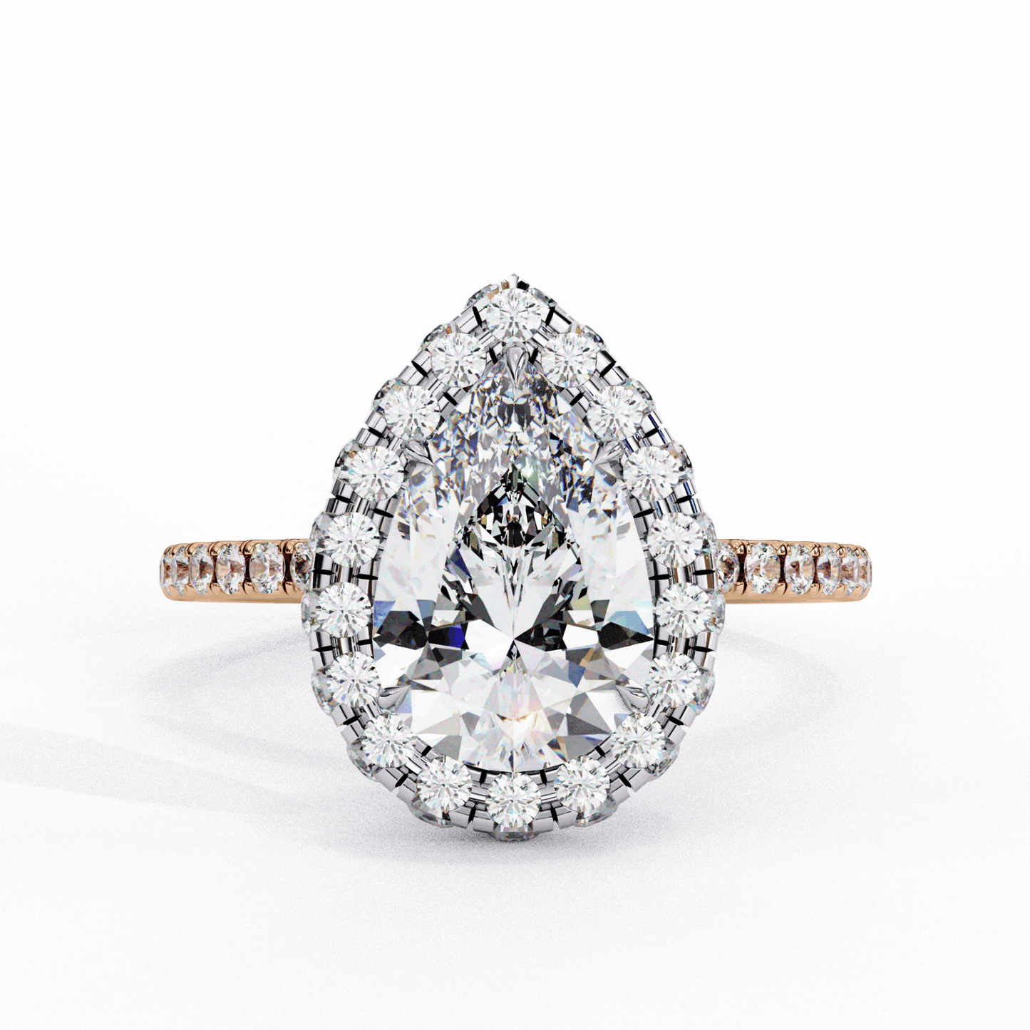 2 Carat Pear Signature Solitaire Ring in Moissanite | House of Estara