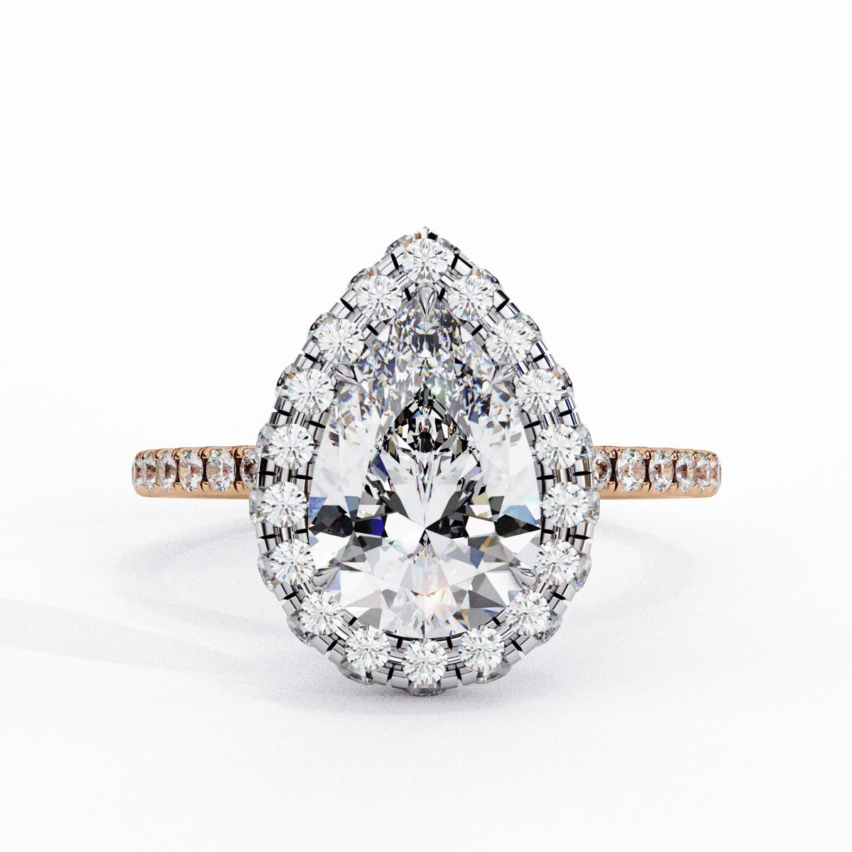 2 Carat Pear Signature Solitaire Ring in Moissanite | House of Estara