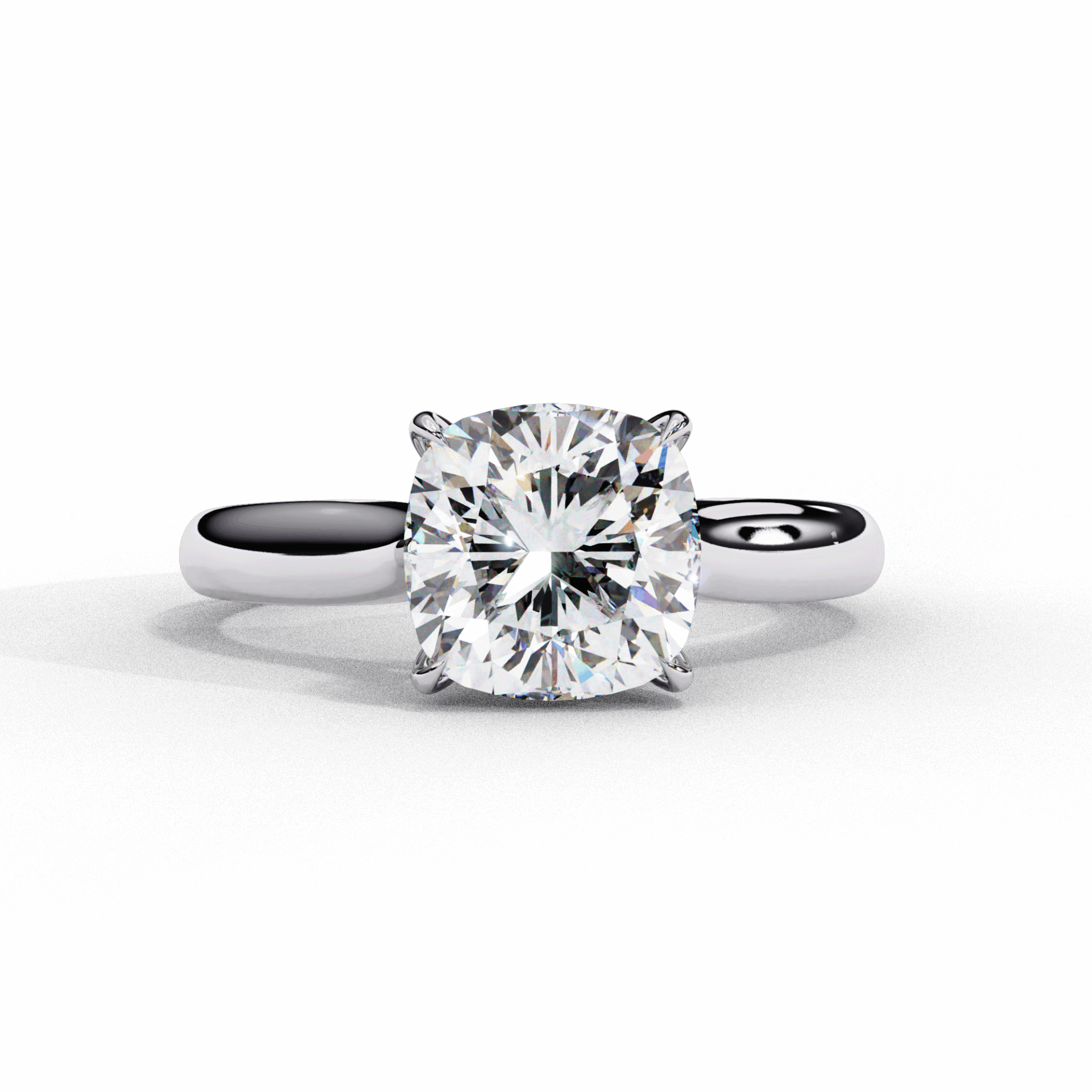 2.75 Carat Cushion Classic Solitaire Ring in Moissanite | House of Estara