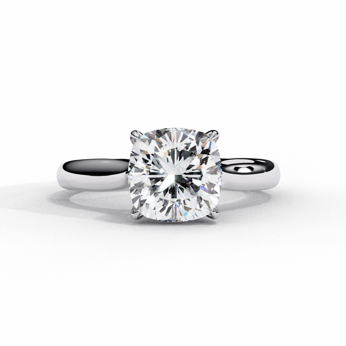 2.75 Carat Cushion Classic Solitaire Ring in Moissanite | House of Estara