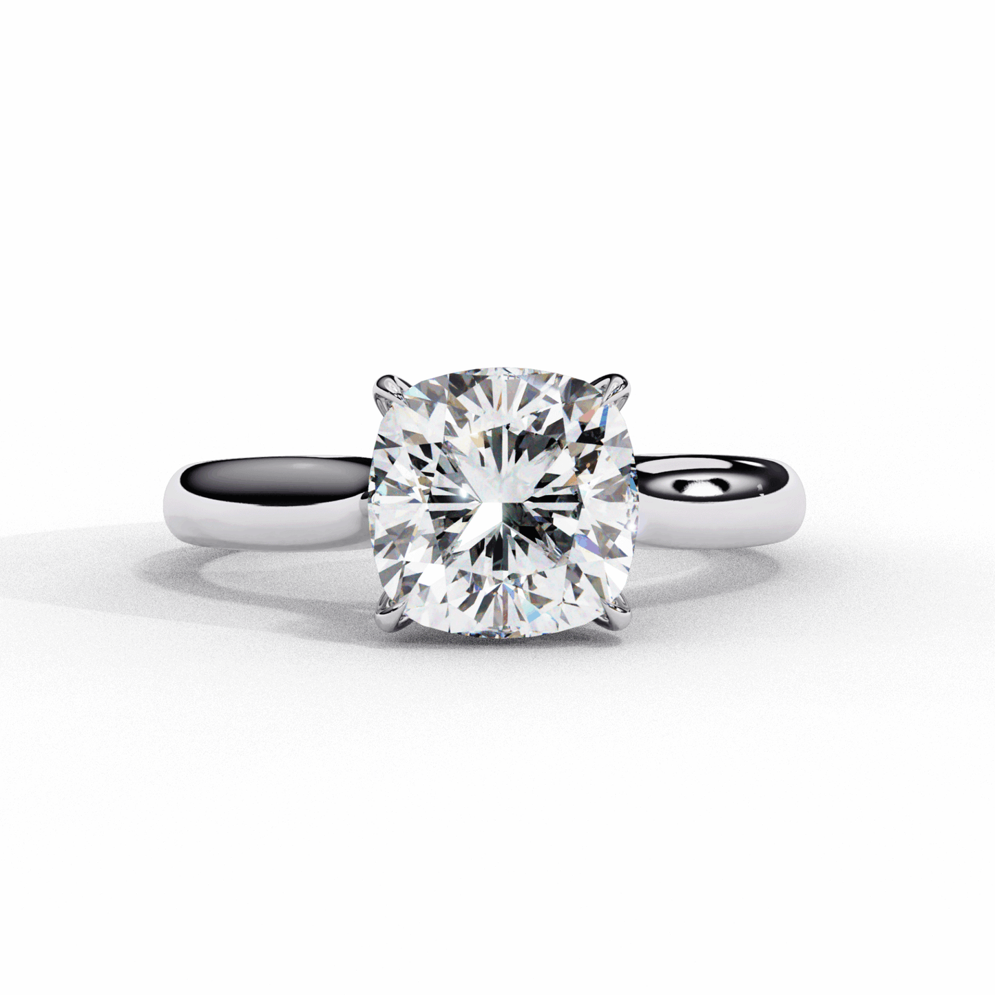 2.75 Carat Cushion Classic Solitaire Ring in Moissanite | House of Estara