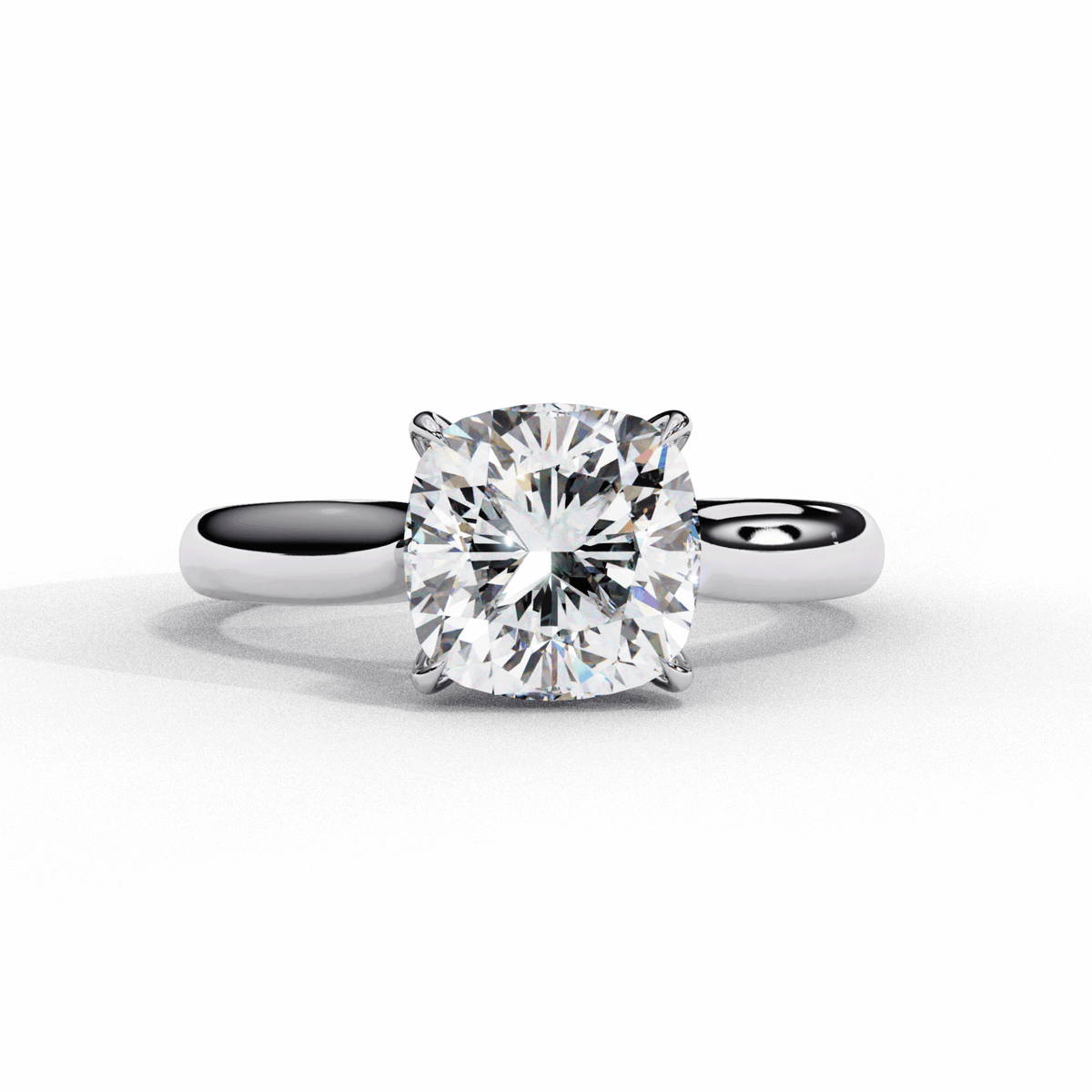 2.75 Carat Cushion Classic Solitaire Ring in Moissanite | House of Estara