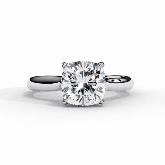 2.75 Carat Cushion Classic Solitaire Ring in Moissanite | House of Estara