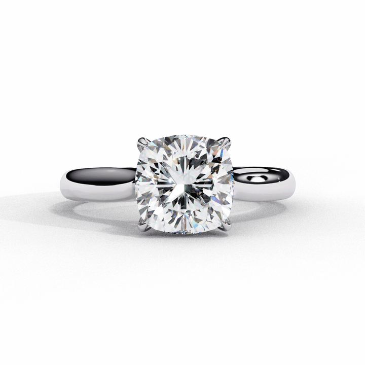 2.75 Carat Cushion Classic Solitaire Ring in Moissanite | House of Estara