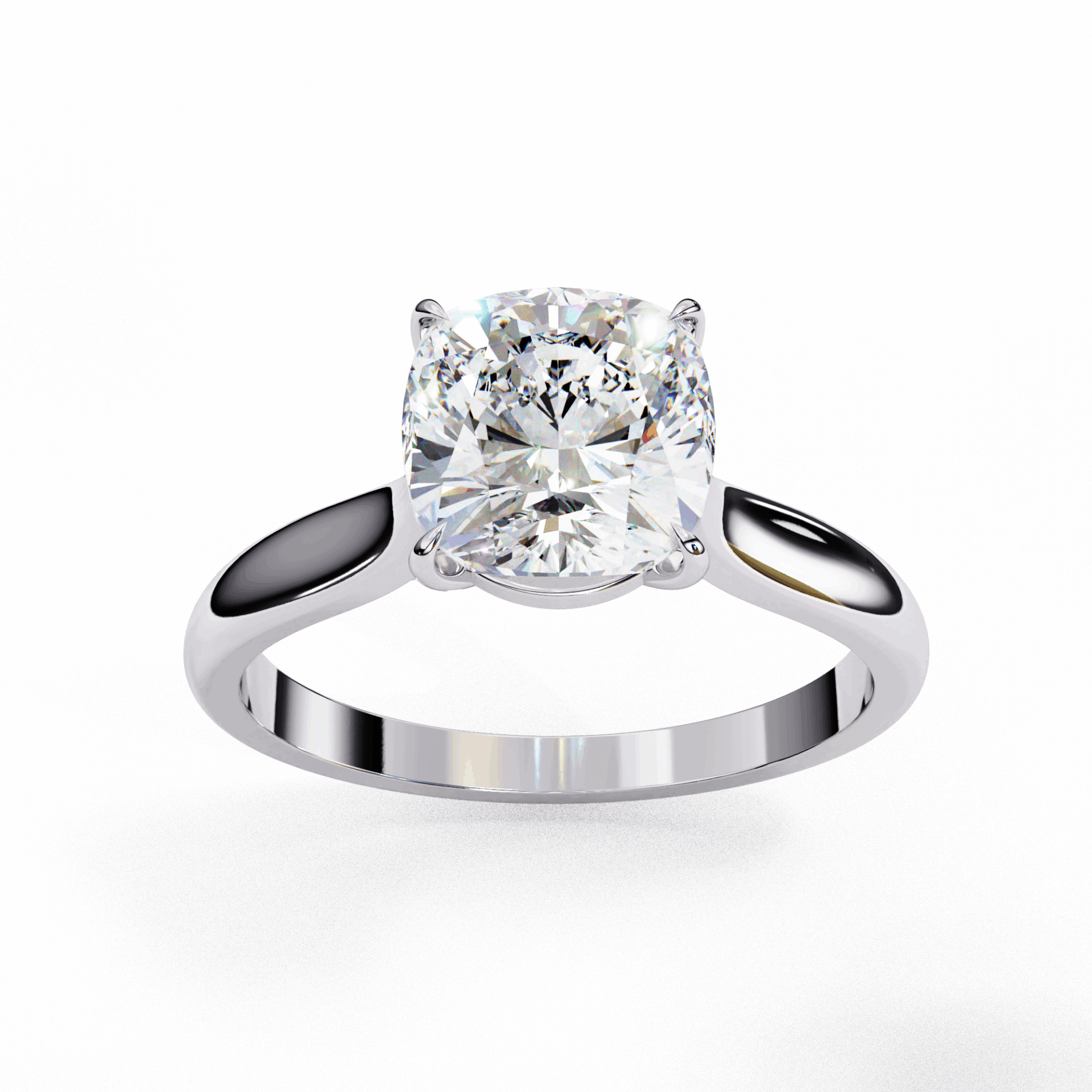 2.75 Carat Cushion Classic Solitaire Ring in Moissanite | House of Estara