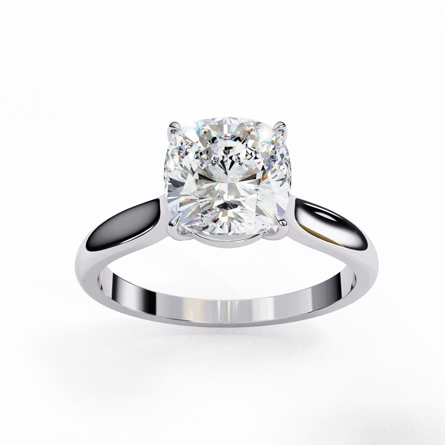 2.75 Carat Cushion Classic Solitaire Ring in Moissanite | House of Estara