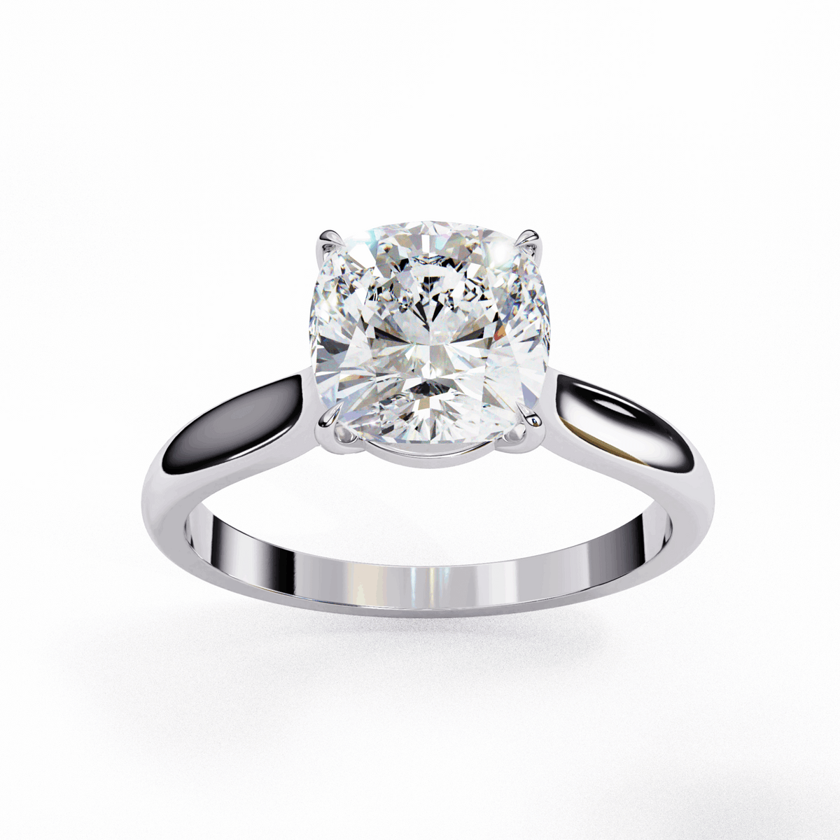 2.75 Carat Cushion Classic Solitaire Ring in Moissanite | House of Estara