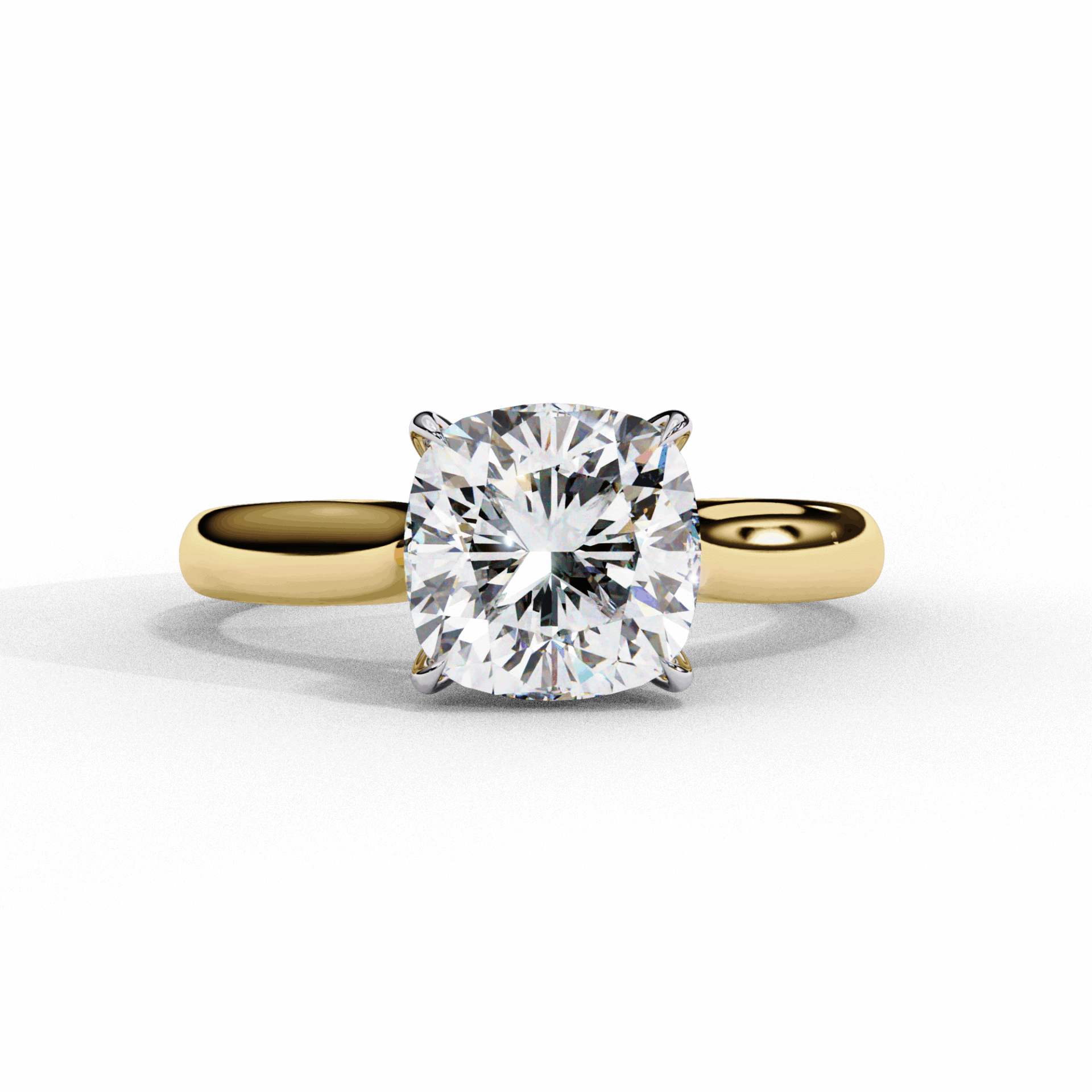 2.75 Carat Cushion Classic Solitaire Ring in Moissanite | House of Estara