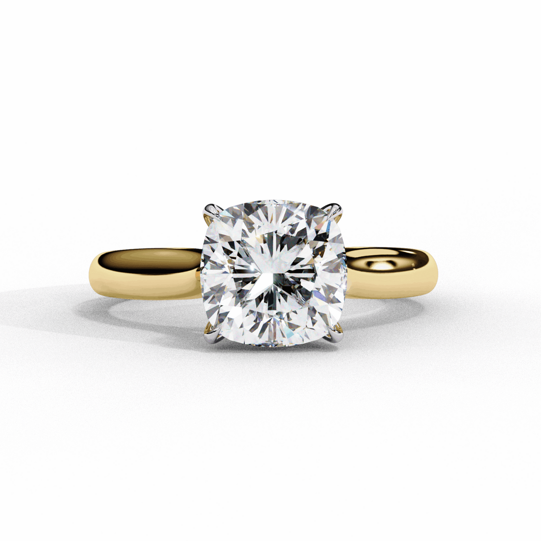 2.75 Carat Cushion Classic Solitaire Ring in Moissanite | House of Estara