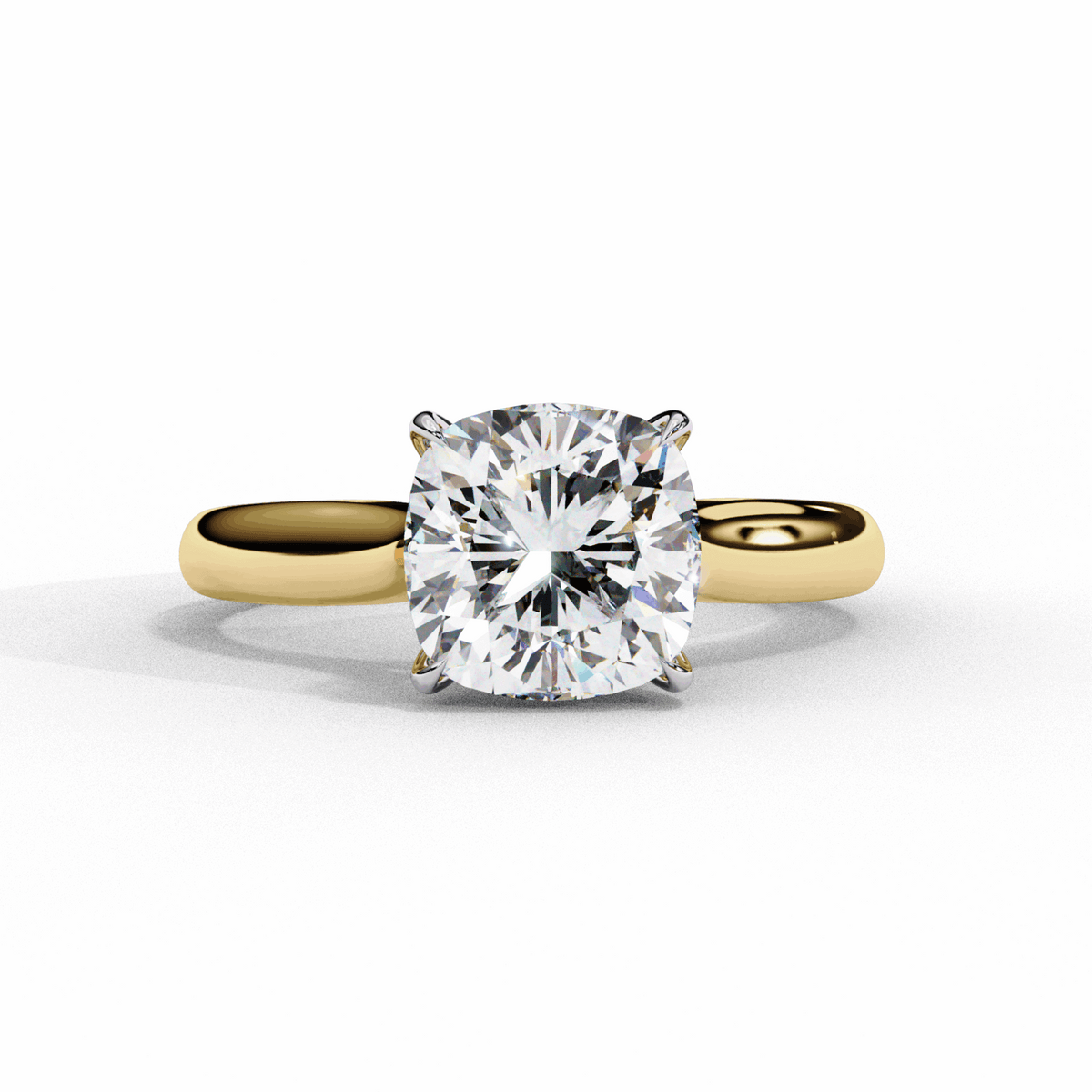 2.75 Carat Cushion Classic Solitaire Ring in Moissanite | House of Estara
