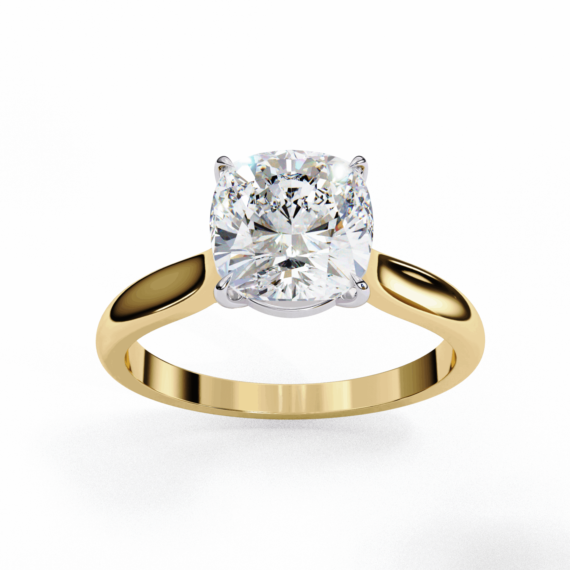 2.75 Carat Cushion Classic Solitaire Ring in Moissanite | House of Estara