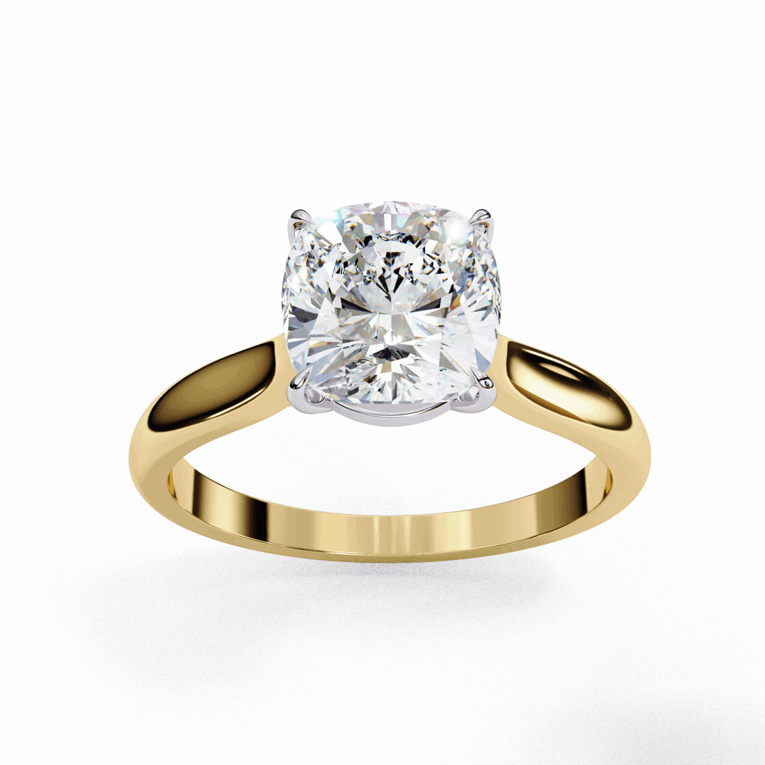 2.75 Carat Cushion Classic Solitaire Ring in Moissanite | House of Estara