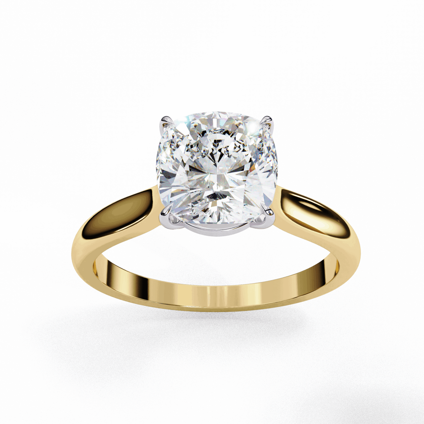 2.75 Carat Cushion Classic Solitaire Ring in Moissanite | House of Estara