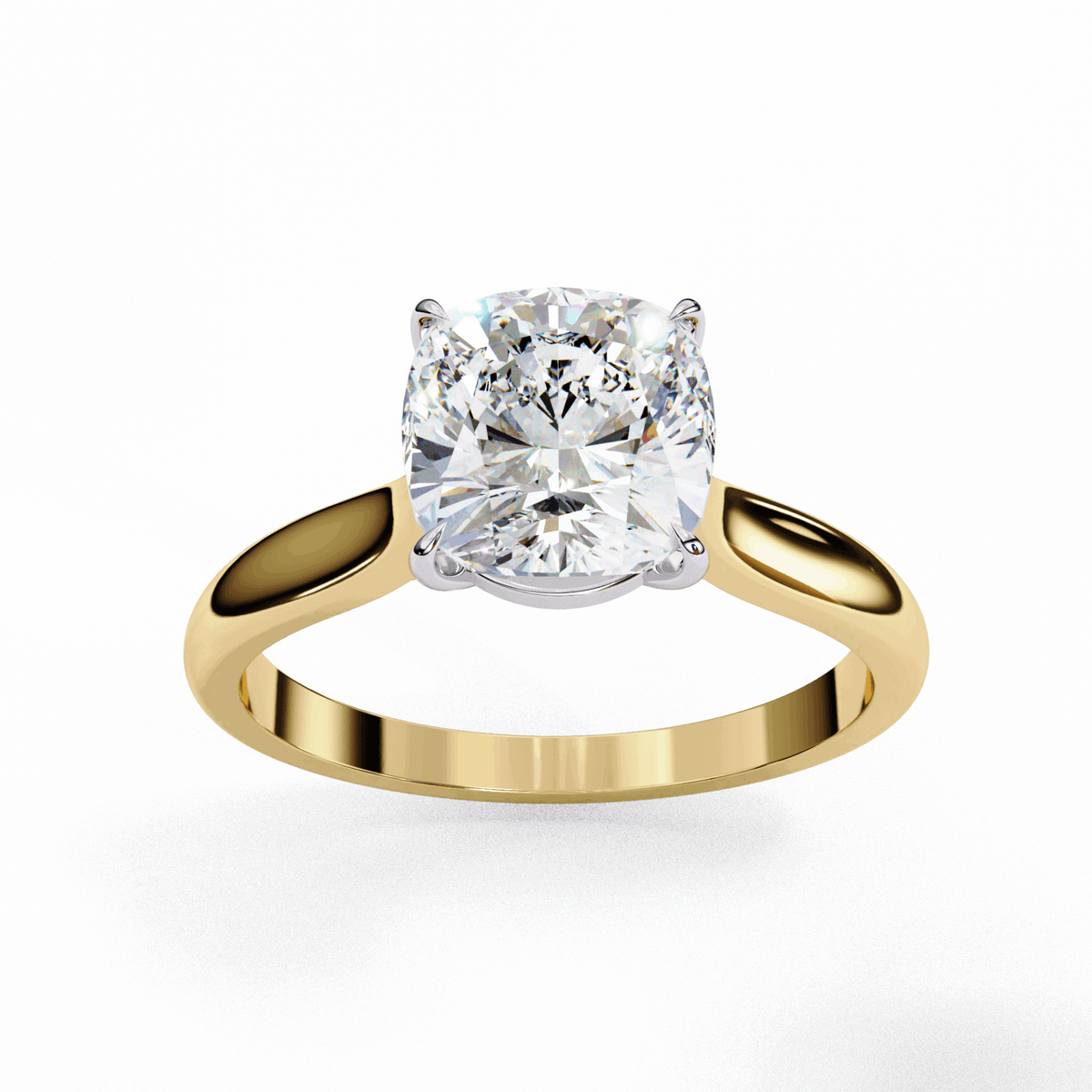 2.75 Carat Cushion Classic Solitaire Ring in Moissanite | House of Estara