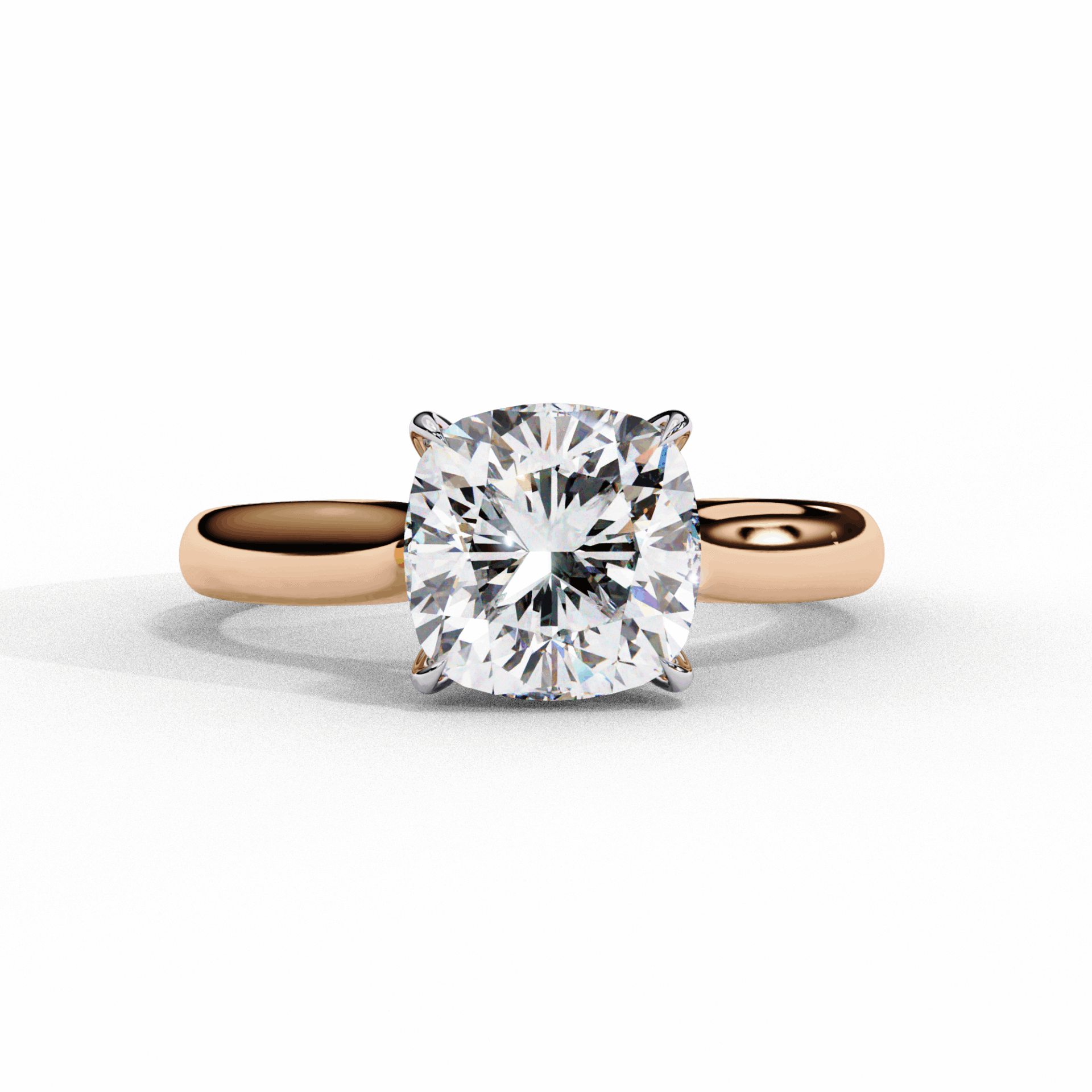 2.75 Carat Cushion Classic Solitaire Ring in Moissanite | House of Estara