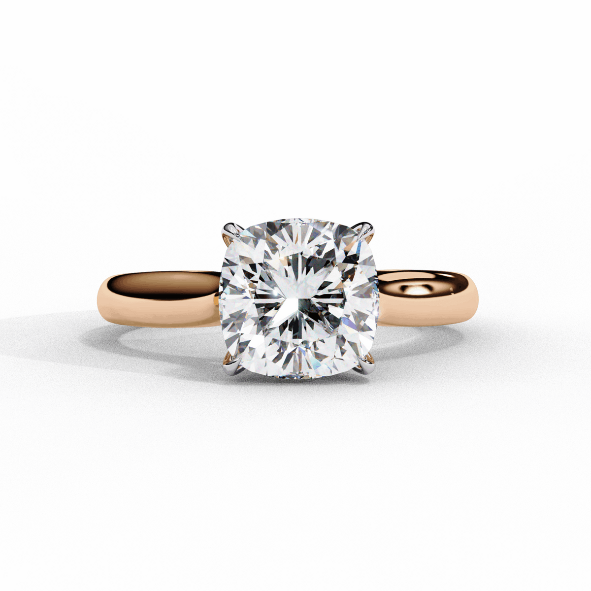 2.75 Carat Cushion Classic Solitaire Ring in Moissanite | House of Estara