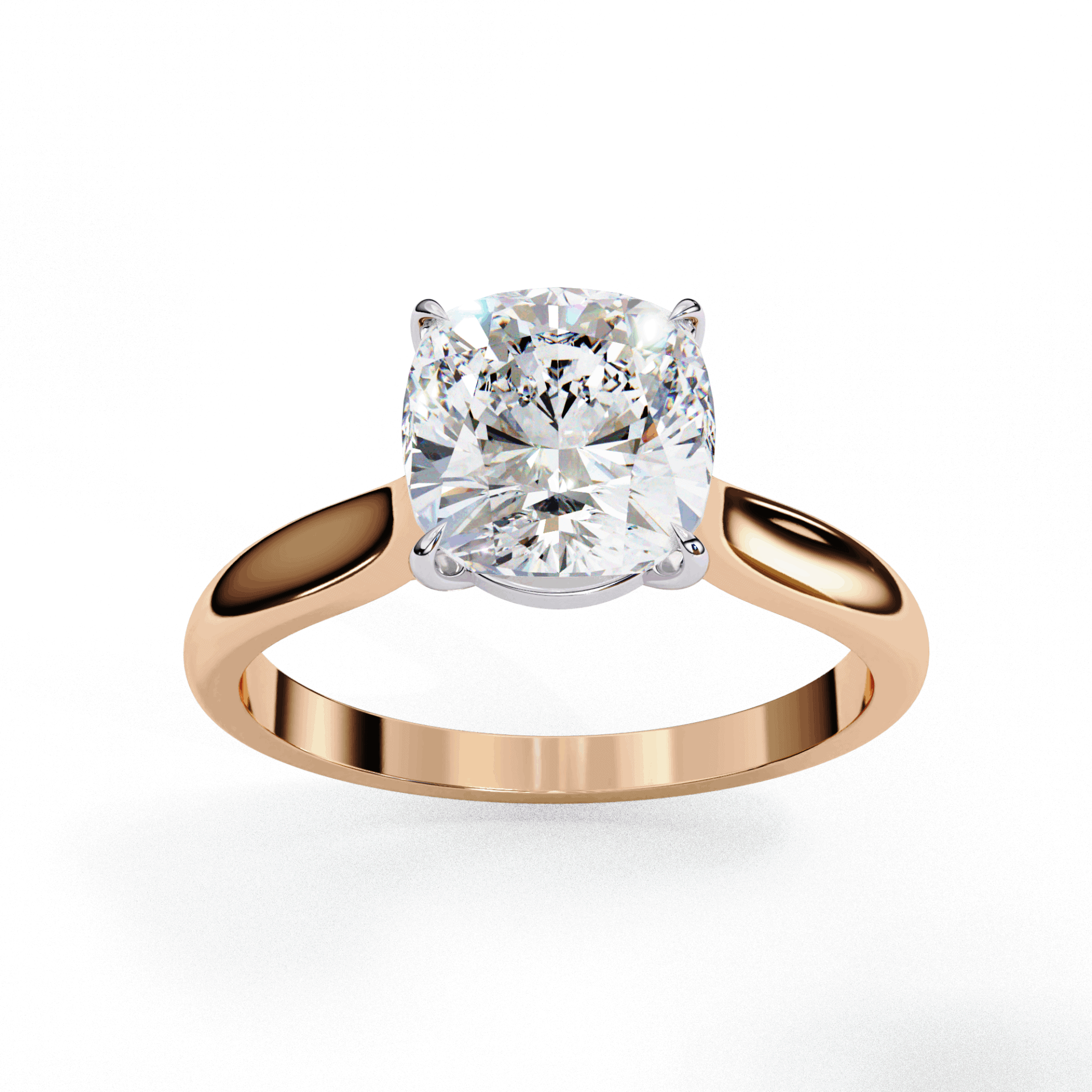 2.75 Carat Cushion Classic Solitaire Ring in Moissanite | House of Estara
