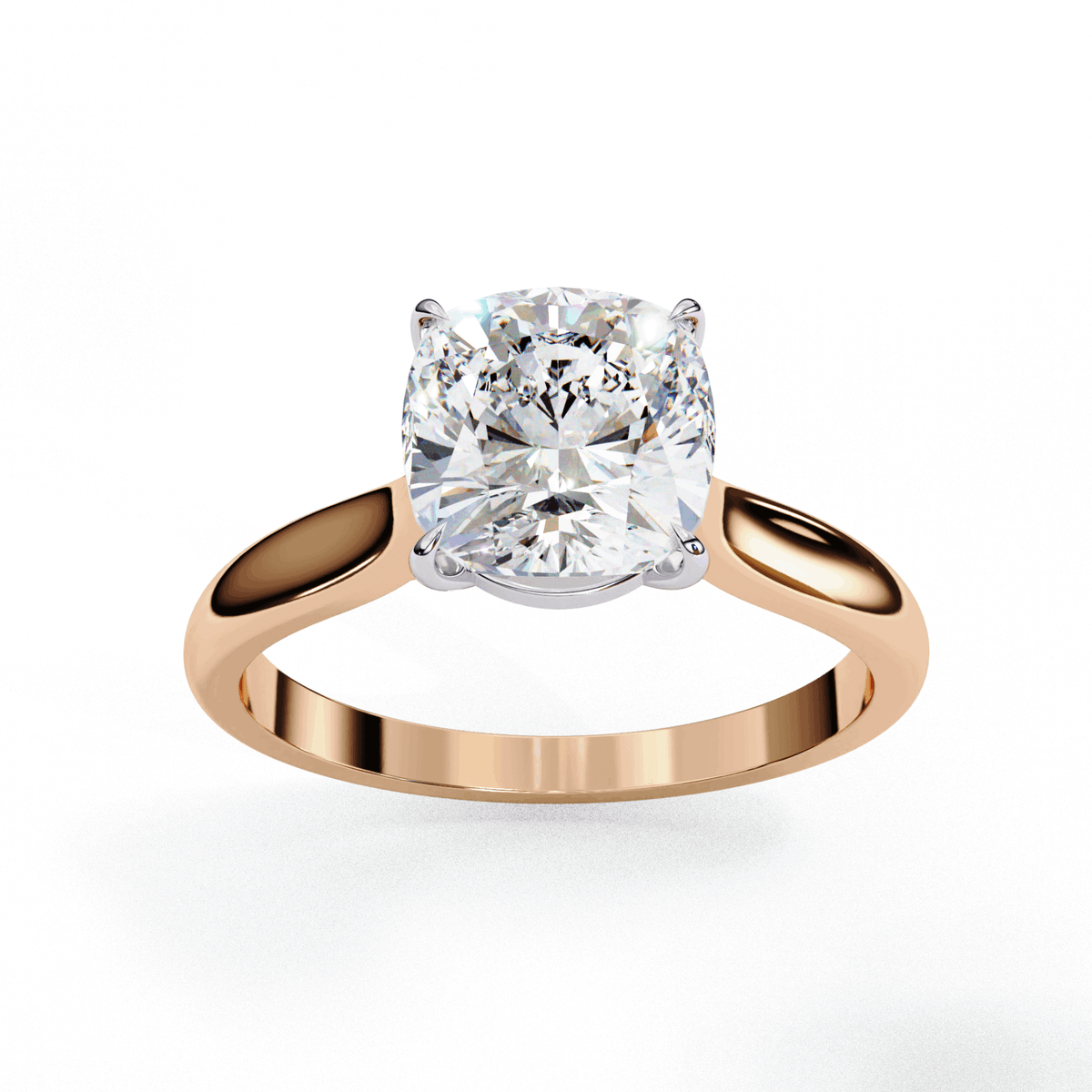 2.75 Carat Cushion Classic Solitaire Ring in Moissanite | House of Estara