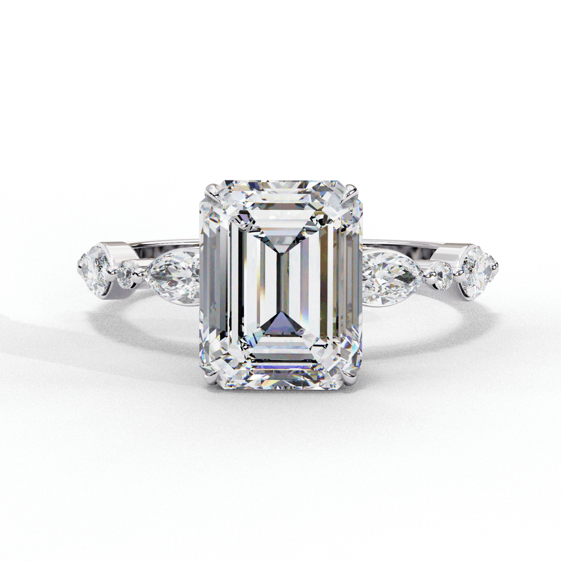 2.5 Carat Emerald Endless Love Solitaire Ring in Moissanite | House of Estara