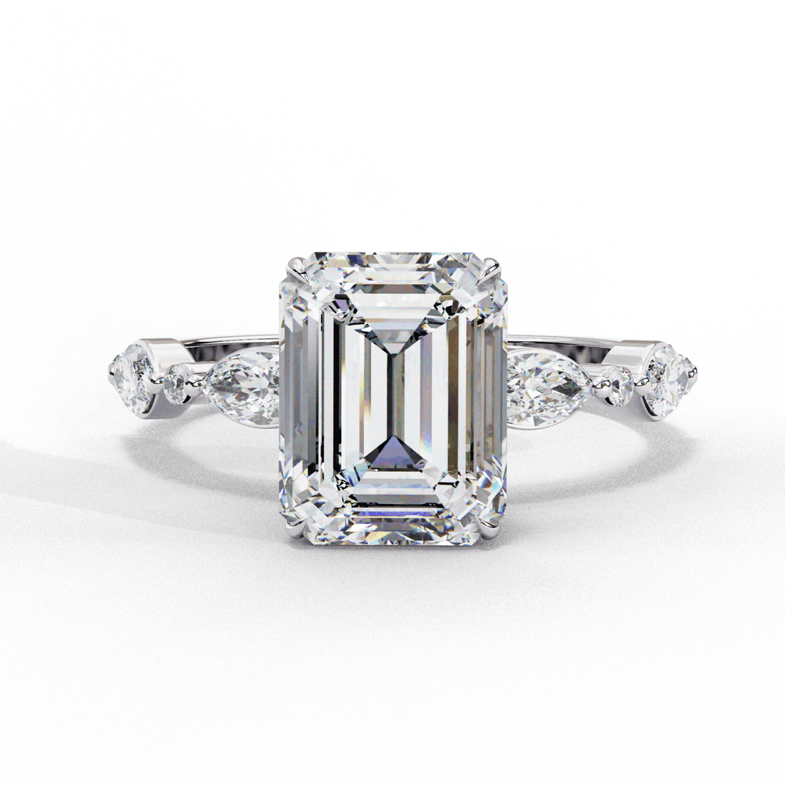 2.5 Carat Emerald Endless Love Solitaire Ring in Moissanite | House of Estara