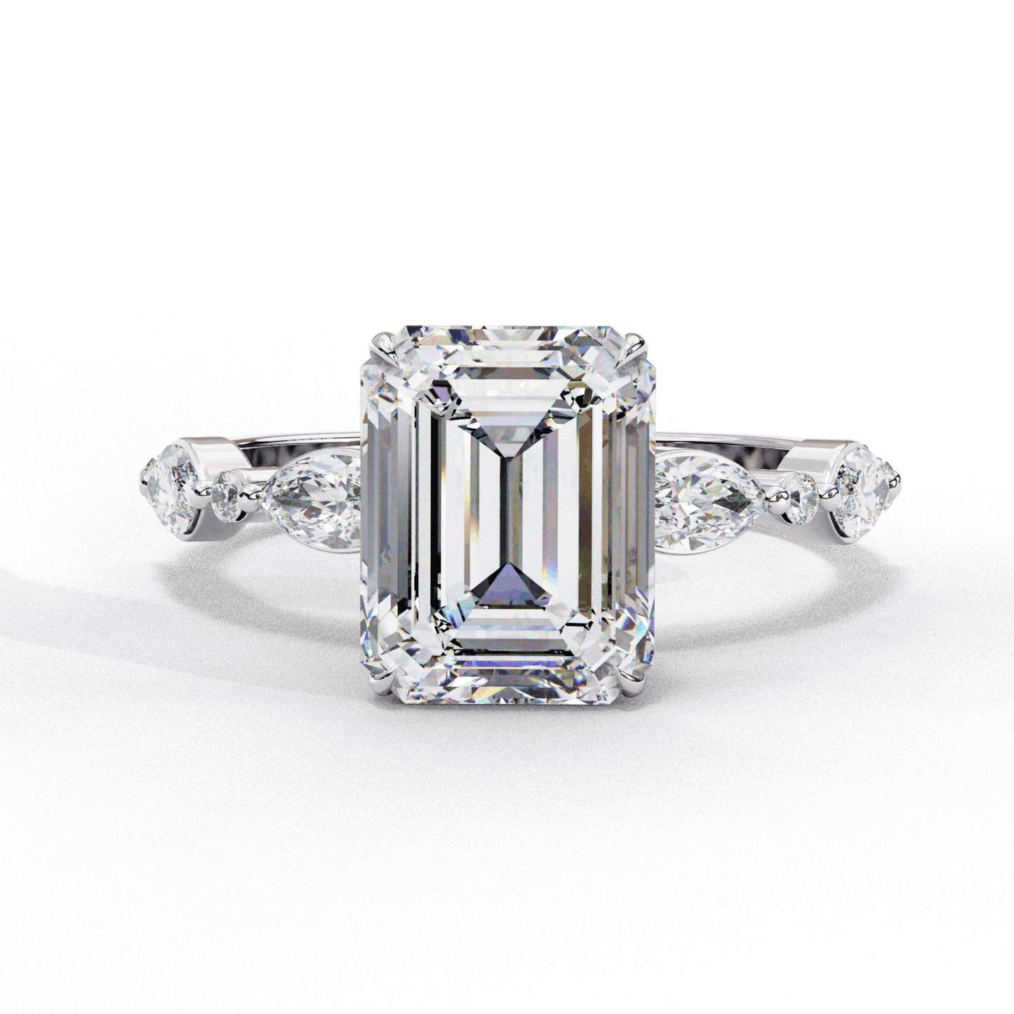 2.5 Carat Emerald Endless Love Solitaire Ring in Moissanite | House of Estara