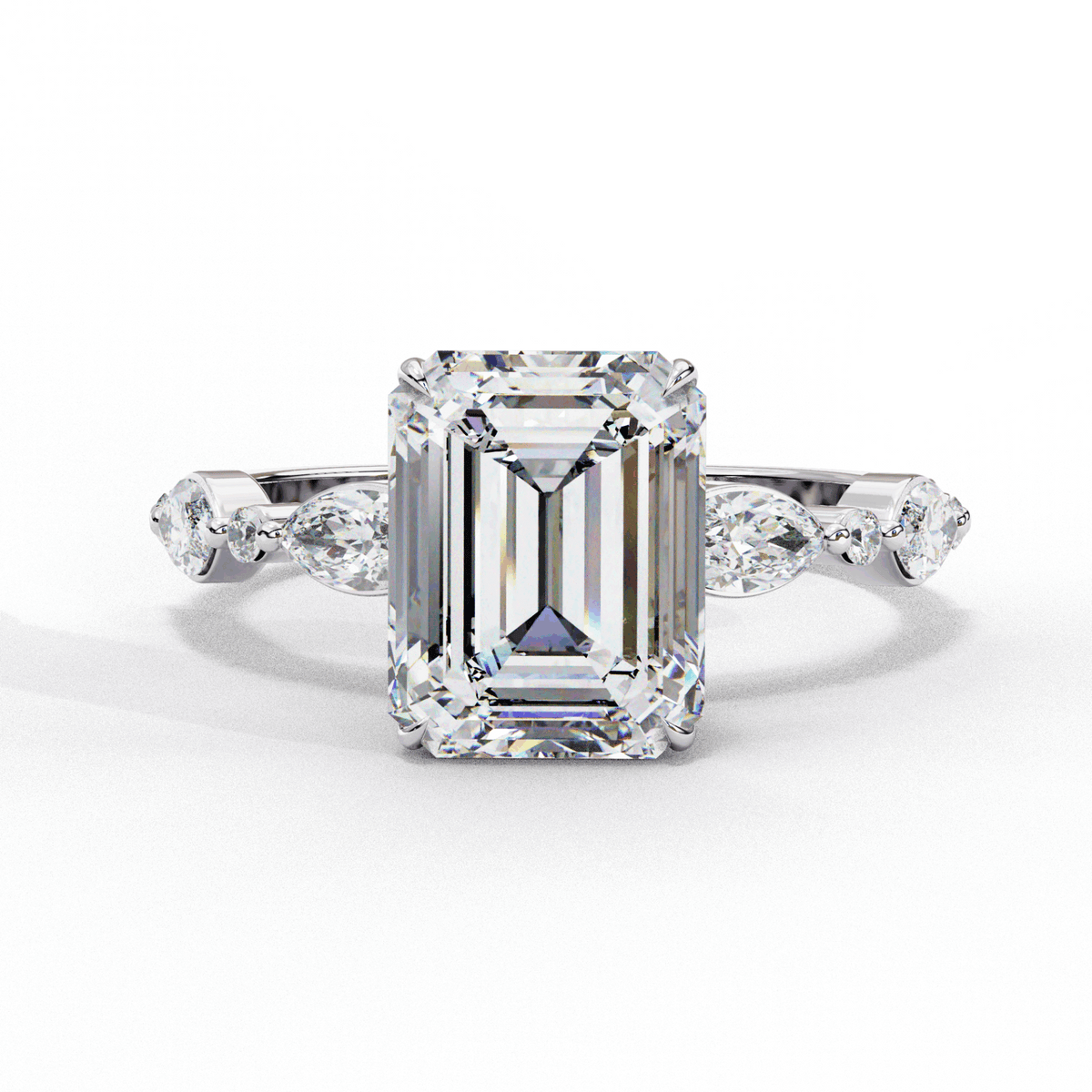 2.5 Carat Emerald Endless Love Solitaire Ring in Moissanite | House of Estara