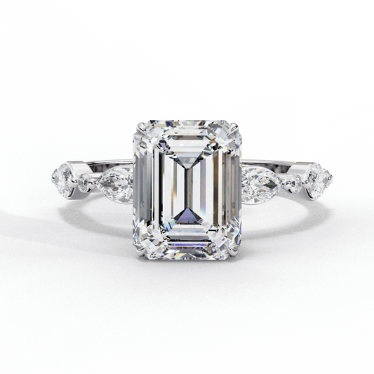 2.5 Carat Emerald Endless Love Solitaire Ring in Moissanite | House of Estara