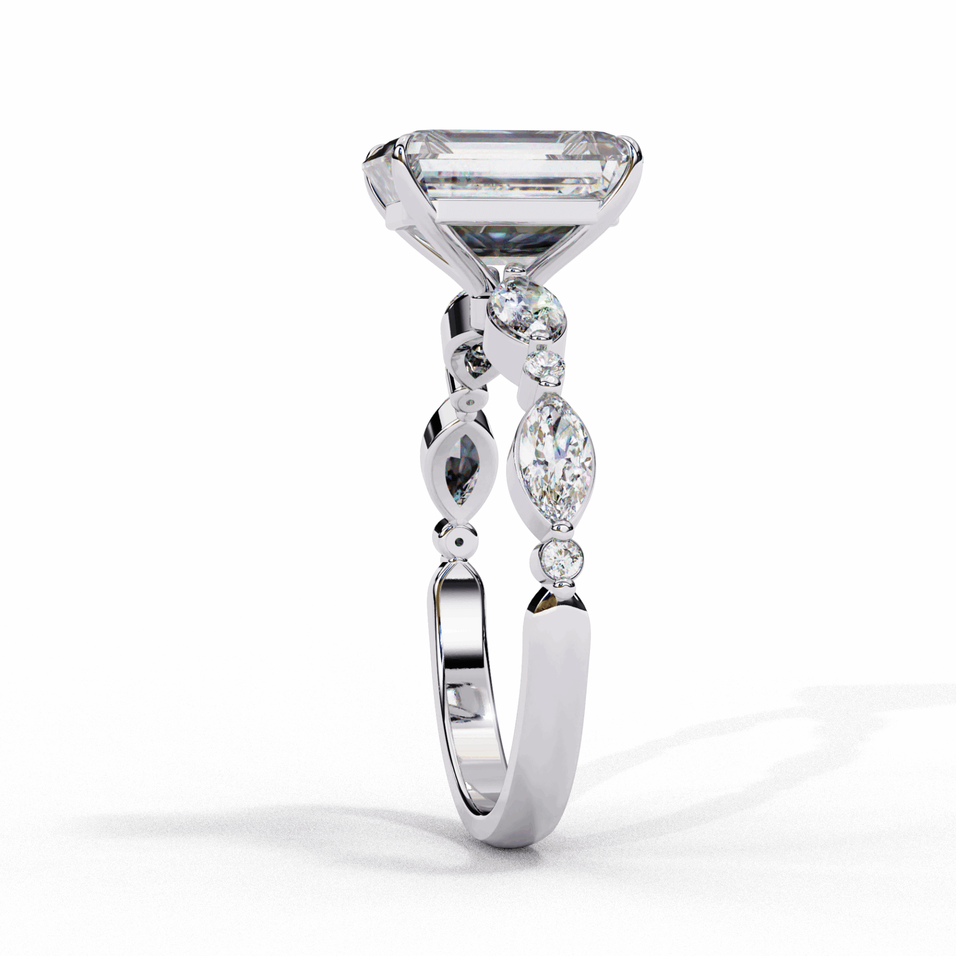 2.5 Carat Emerald Endless Love Solitaire Ring in Moissanite | House of Estara