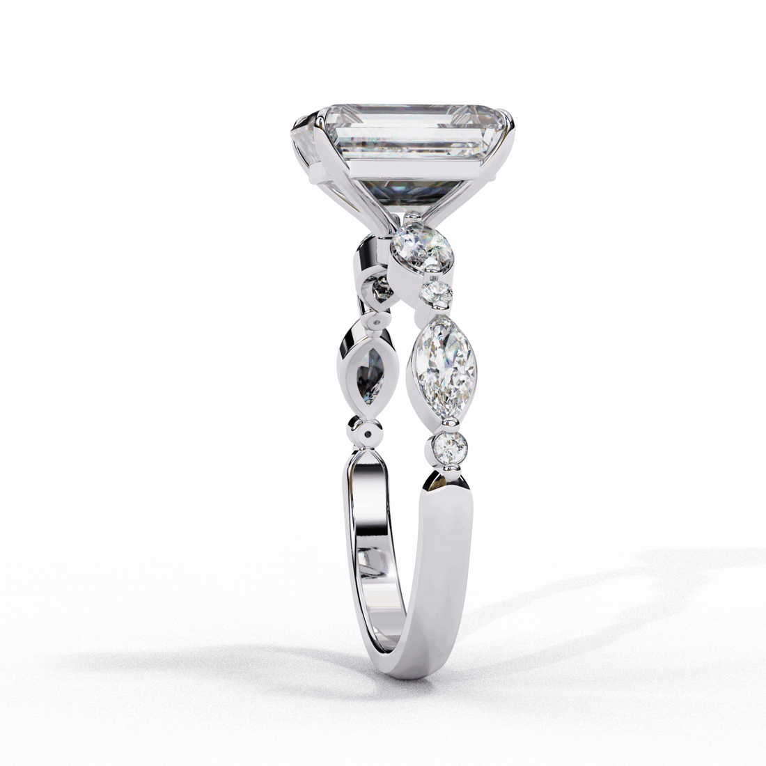 2.5 Carat Emerald Endless Love Solitaire Ring in Moissanite | House of Estara
