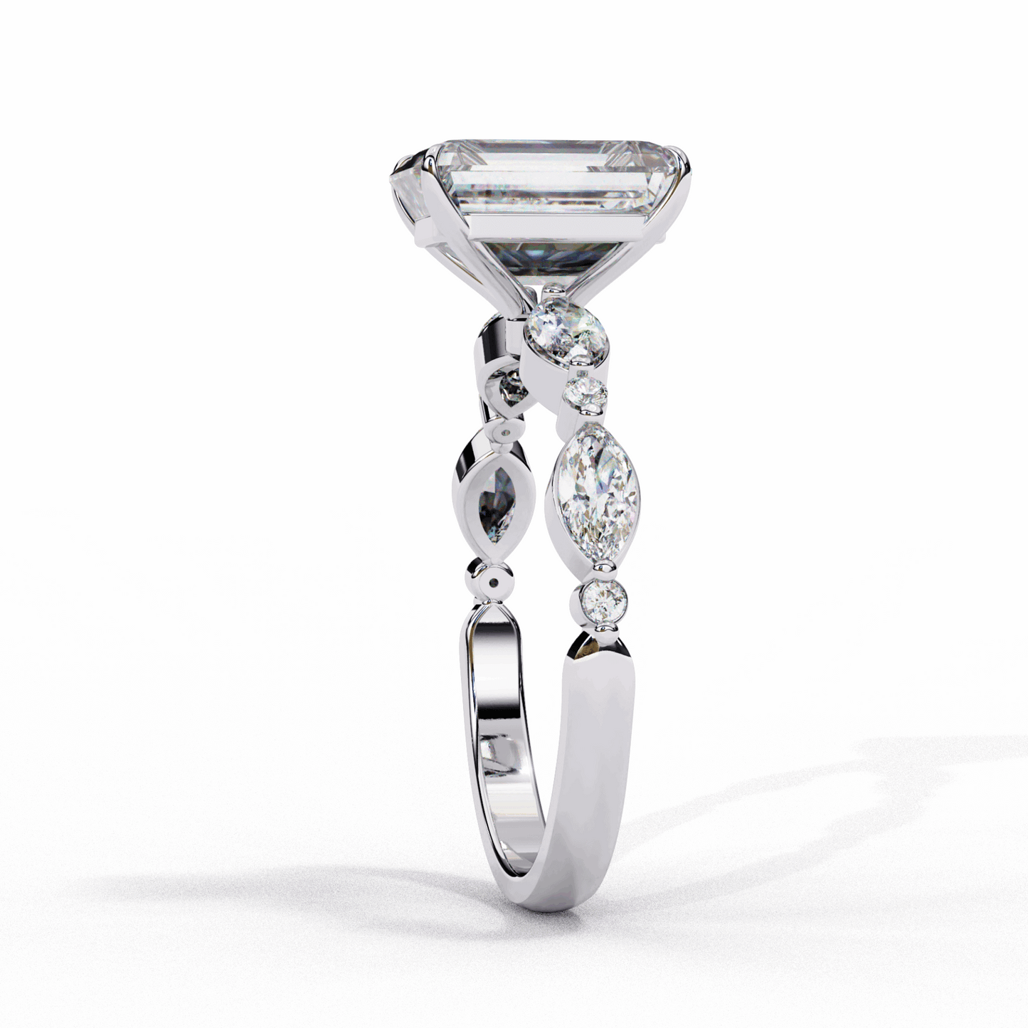 2.5 Carat Emerald Endless Love Solitaire Ring in Moissanite | House of Estara