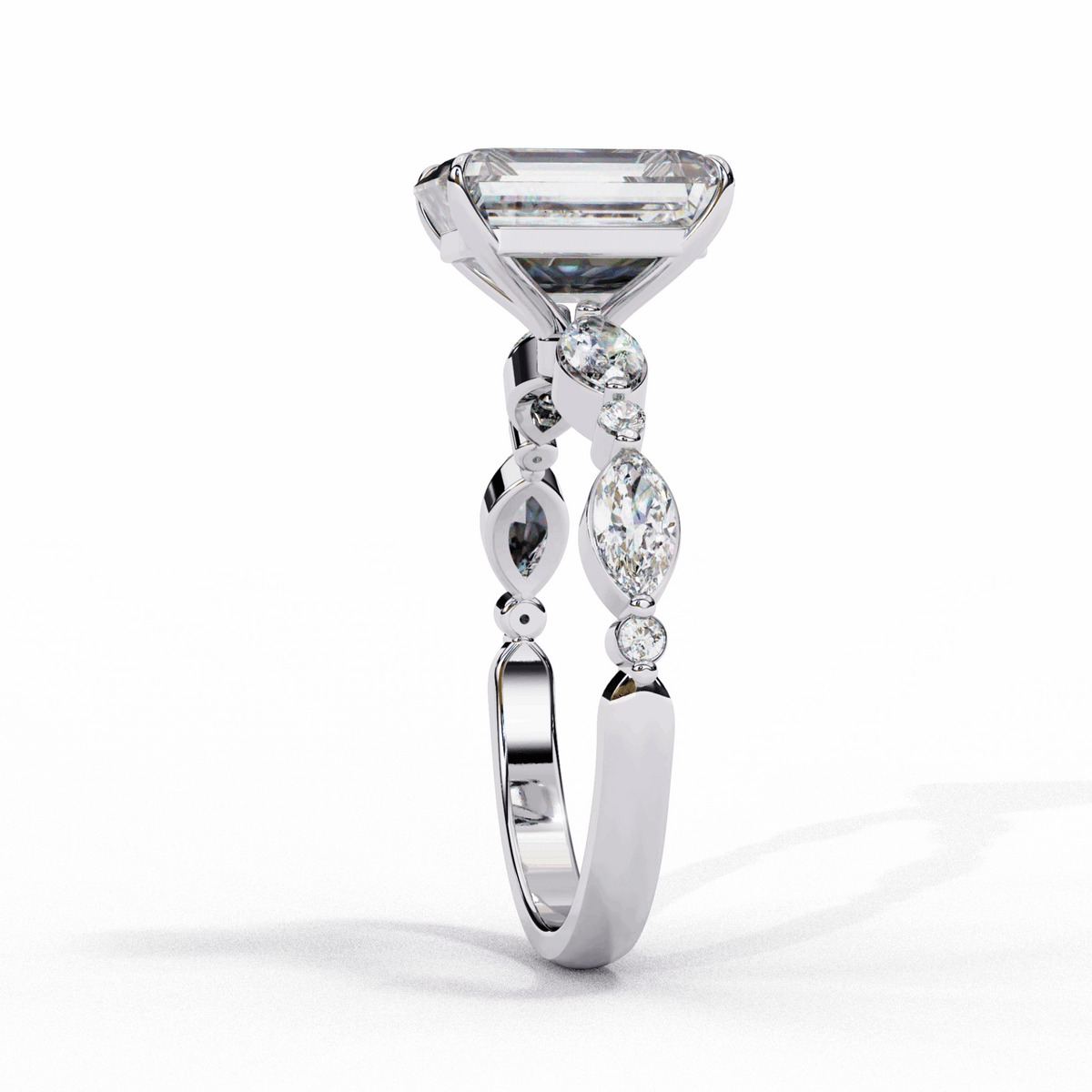 2.5 Carat Emerald Endless Love Solitaire Ring in Moissanite | House of Estara