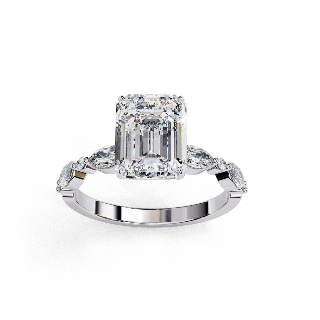 2.5 Carat Emerald Endless Love Solitaire Ring in Moissanite | House of Estara
