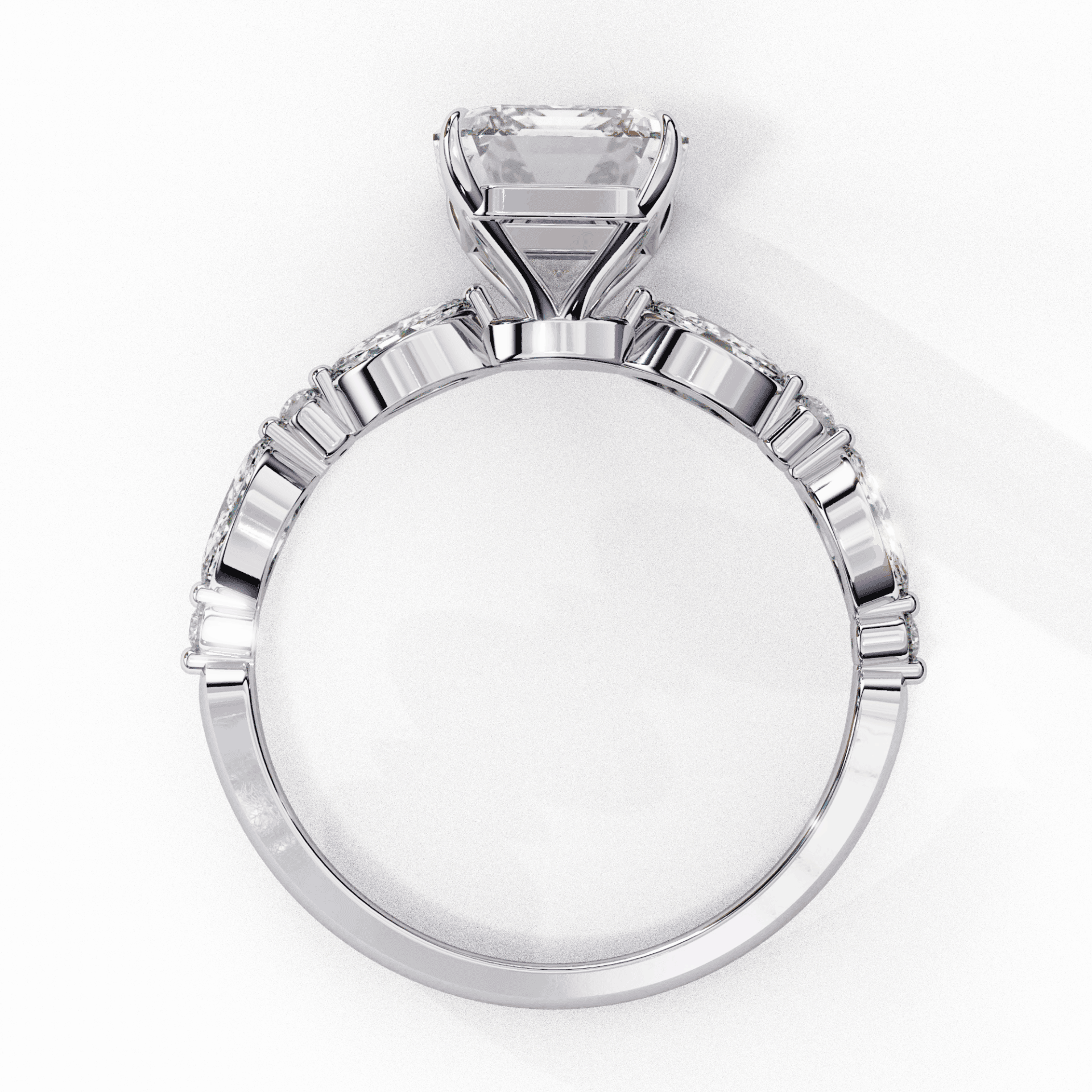 2.5 Carat Emerald Endless Love Solitaire Ring in Moissanite | House of Estara