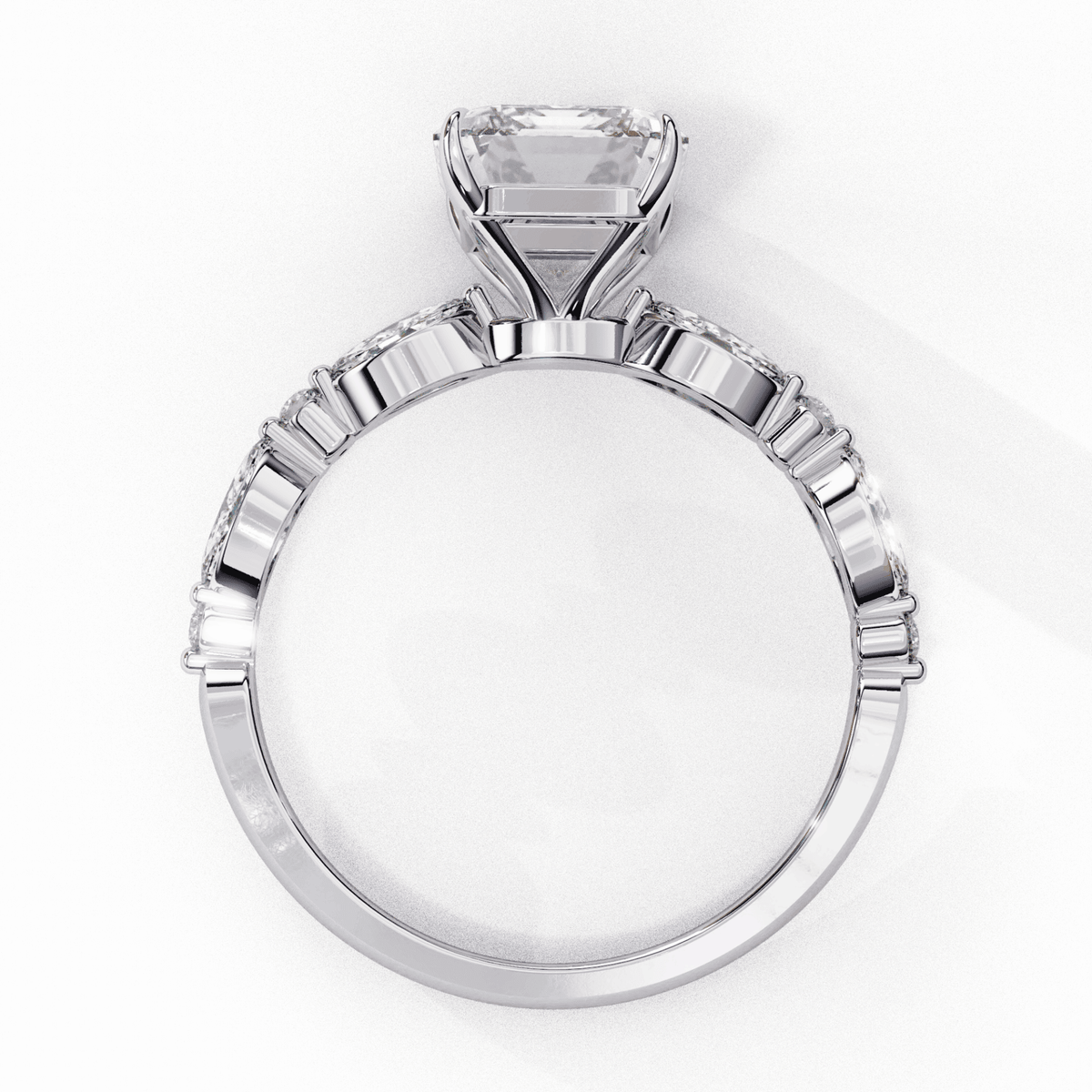 2.5 Carat Emerald Endless Love Solitaire Ring in Moissanite | House of Estara